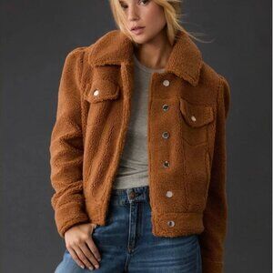 NWT Anthropologie | Avec Les Filles | Camel Sherpa Trucker Teddy Jacket, XL